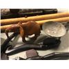 Image 2 : Group of assorted items - includes hand-carved elephant figure / African decorative sculptures etc