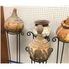 Image 3 : Group of 5 iron metal planter stands w/ African jars