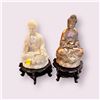 Image 1 : Group of 2 home decor Chinese Buddhist statues (approx 12" tall & 13" tall)