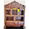 Image 1 : Antique decorative Chinese open dresser 3-drawer cabinet - approx 28 1/2" W x 6 1/2" L x 42" H