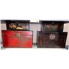 Image 1 : Group of 4 decorative Chinese wooden chest boxes