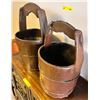 Image 2 : Group of 2 Chinese wooden buckets w/ handle