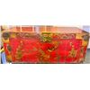 Image 1 : Vintage Chinese chest box w/ designs - approx 40" W x 19" L x 16 1/2" H