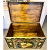 Image 2 : Black Chinese lacquered chest box - approx 35 1/2" W x 22 1/2" L x 23" H