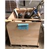 Image 1 : Large wooden box full of drapery rods/ vertical blinds/ set dec backgroung wallpaper