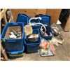 Image 1 : Approx. 7 totes full of misc. set dec items - includes kitchenware/ clothing/ vintage vacuum cleaner