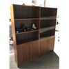 Image 1 : Set of 2 bookshelves w/ bottom cabinets - approx. 32in wide x 12 1/2in depth x 70in tall each