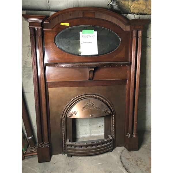 Wooden fireplace mantle - approx. 53in x 76in tall