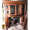Image 1 : Wooden glass display cabinet - approx. 81in x 62in tall