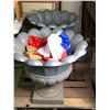 Image 1 : Pallet w/ 2 large heavy-duty planters & misc.