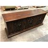 Image 2 : 3 drawer wooden carved side cabinet - approx. 6ft wide x 18 1/2in depth x 28in height