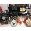 Image 2 : Table top & bottom full of misc. estate items - includes group of kitchenware/ Yanes propane stove/