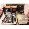 Image 1 : Large group of tools, screws, c-clamps, wheels, dictionary, tool box w/mis tools, etc...