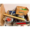 Image 8 : Large group of misc items, 12-ton hydraulic jack, welding helmet, downrigger w/line, tripod, Miter 1
