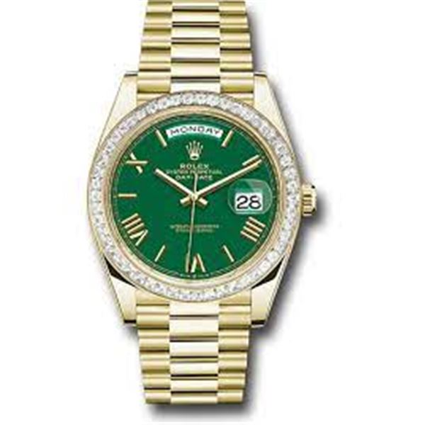 Rolex Day Date YG 40MM with Diamond Bezel Model # 228348RBR