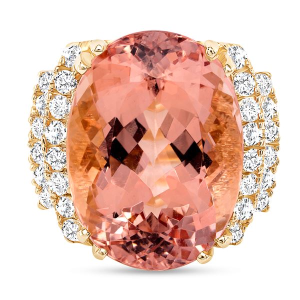 15.06ct Oval Morganite & Diamond Ring