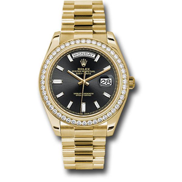 Rolex Day Date YG 40MM with Diamond Bezel Model # 228348RBR