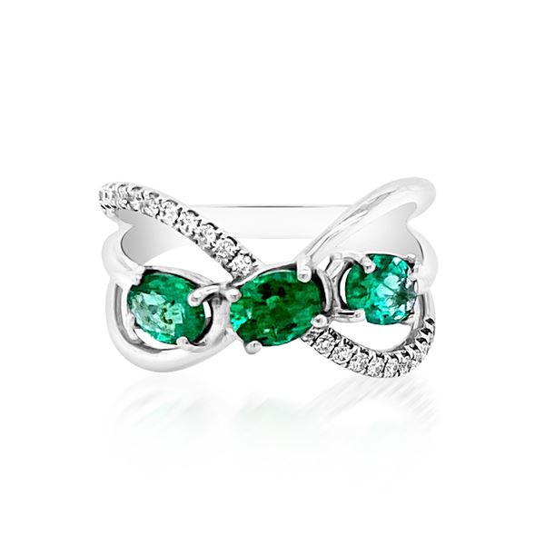 0.88ct Natural Emerald 14K White Gold 4.13gm Ring