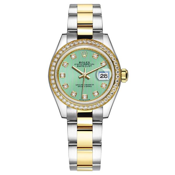 Rolex Datejust 28MM SS/YG with Diamond Bezel Model # 279383