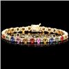 Image 1 : 14k Gold 12ct Sapphire 1.80ct Diamond Bracelet