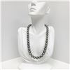 Image 1 : 9-12mm Tahitian Silvery Green Round Pearl Necklace with Gold Clasp