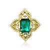 Image 1 : 3.77ct Natural Emerald 14K White Gold 5.84gm Ring