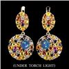 Image 1 : Natural Untreated Opal & Sapphire Earrings