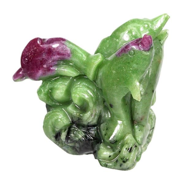 Natural Handcarved Ruby Zoisite 316 Carats Dolhphins