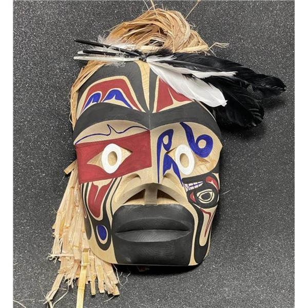 West Coast Native Warrior Mask with Killer Whale Spirit