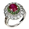 Image 2 : Natural  Ruby Aquamarine Chrome Diopside Sapphire Ring