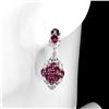 Image 2 : Natural Rhodolite Garnet Aquamarine Earrings