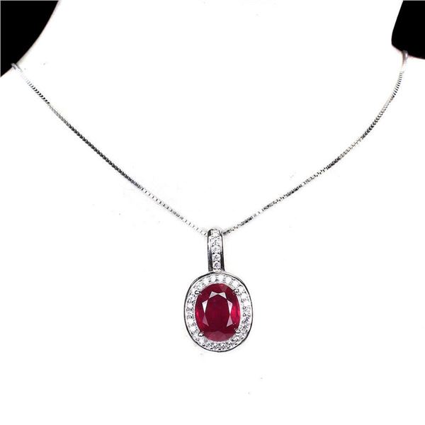 Natural Pigeon Blood Red Ruby Necklace