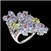 Image 2 : Natural Tanzanite Peridot Rhodolite Garnet Ring