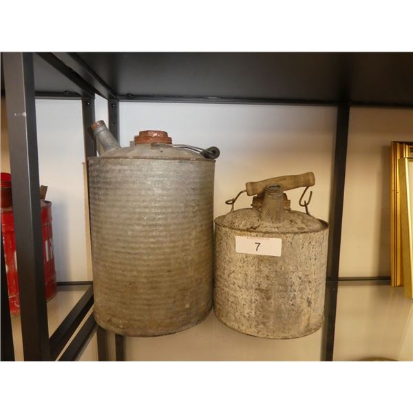 antique galvanized gas cans