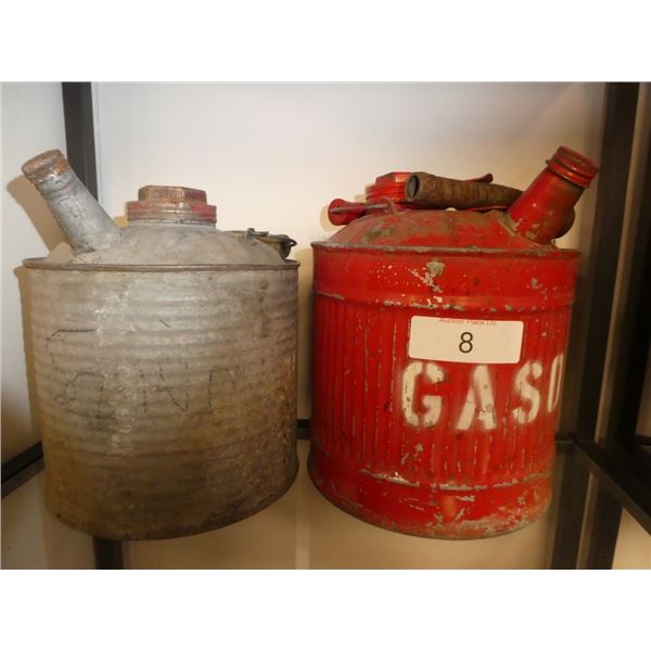 antique galvanized oil/gasoline cans