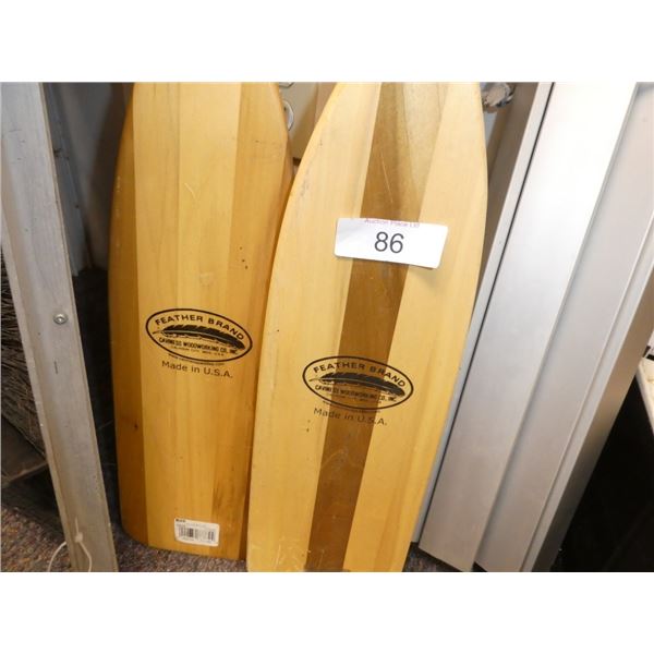 wooden Feather Brand oars