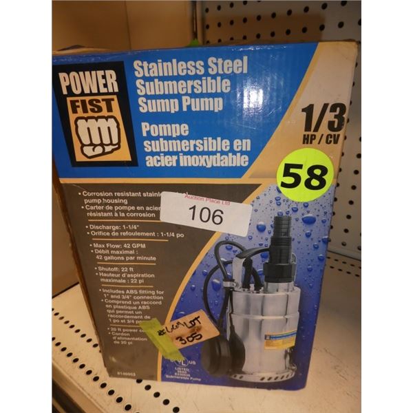 stainless steel submersible sump pump