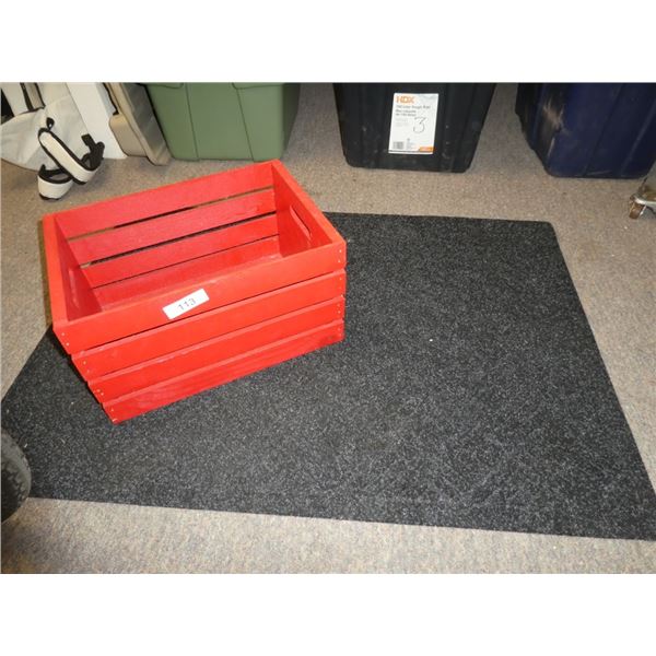 wooden crate & carpet