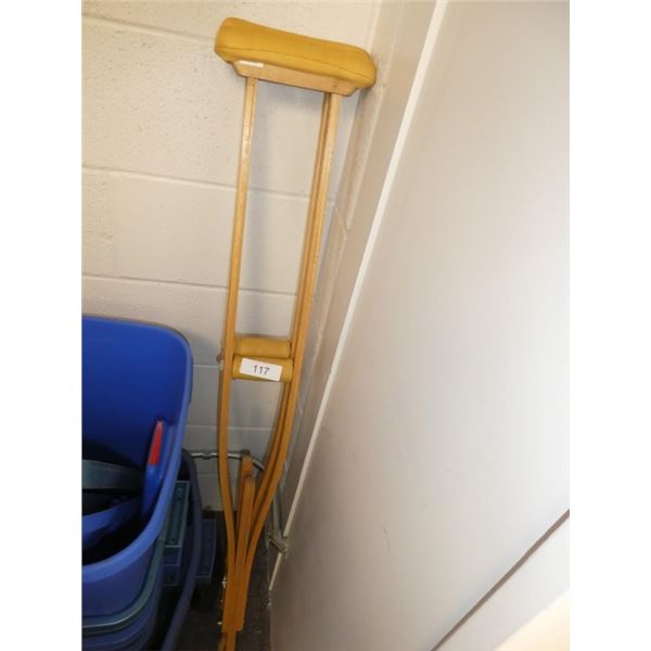 wooden crutches