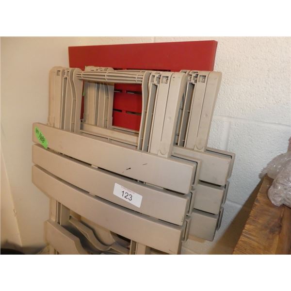 plastic folding stools/side tables