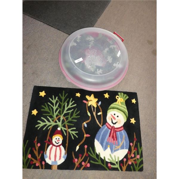 holiday rug & wreath