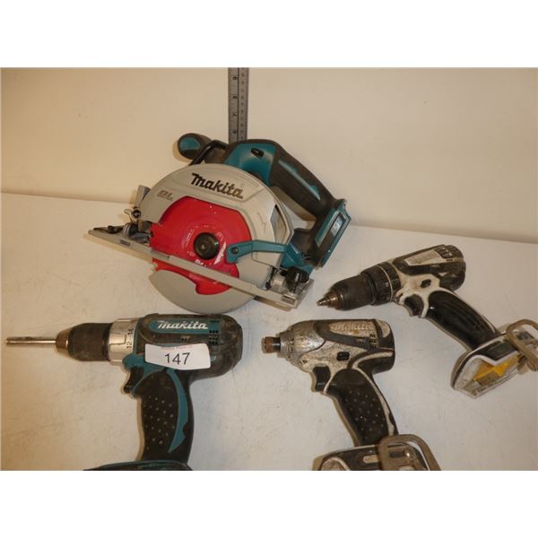 Makita circular saw, 2 drills, impact driver