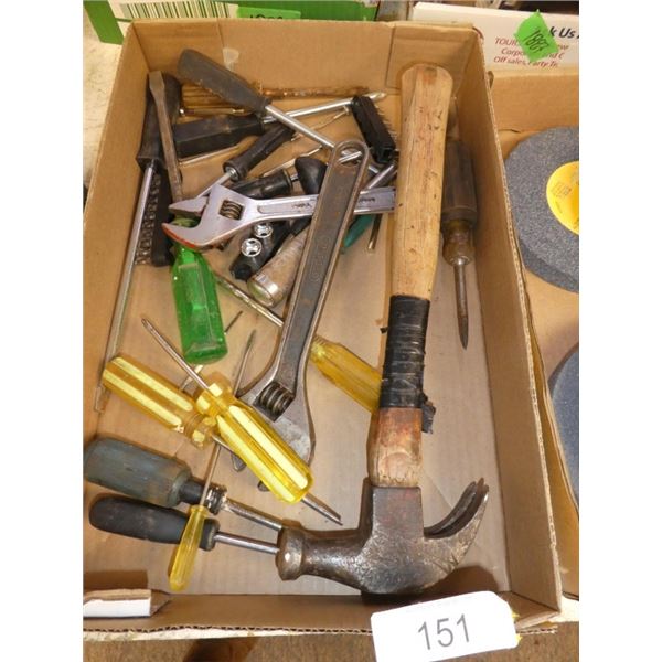 hammer, screwdrivers, wrenches