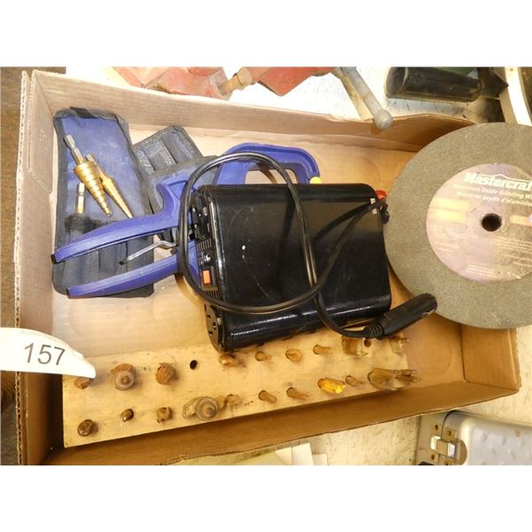 power inverter, clamps, router bits, grinding