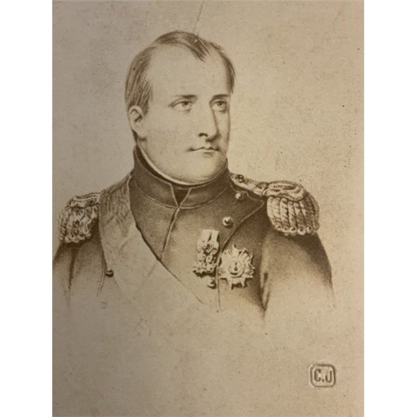 ANTIQUE FRENCH PHOTO STUDIO IN PARIS PHOTO OF NAPOLEON PORTRAIT