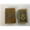Image 1 : WWI GERMAN GOTT MIT UNS BRASS MATCH COVER WITH BOX OF MATCHES
