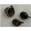 Image 2 : ANTIQUE 925 SILVER RING AND EARRING SET GYPSY STYLE EASTERN EUROPE