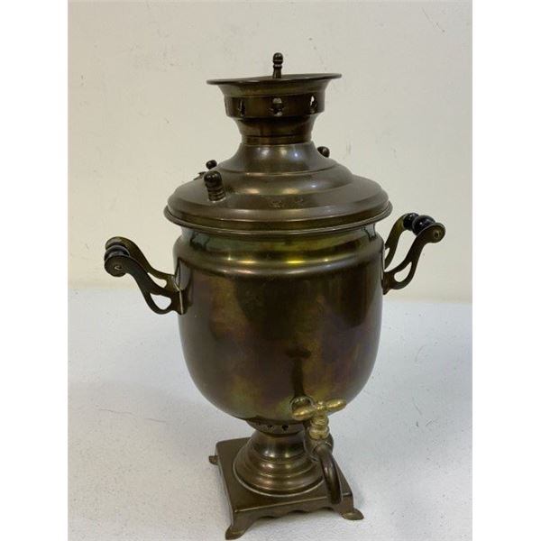 ANTIQUE RUSSIAN SMALL SIZE BRASS SAMOVAR TEA KETTLE
