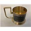 Image 1 : VINTAGE USSR SILVER AND GOLD TEA GLASS HOLDER PODSTAKANIK