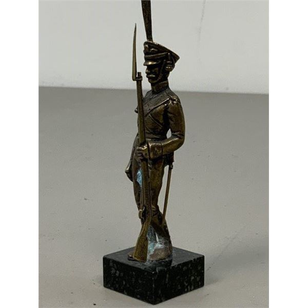 IMPERIAL RUSSIAN SOLDIER WAR OF 1812 BRONZE ON STONE BASE